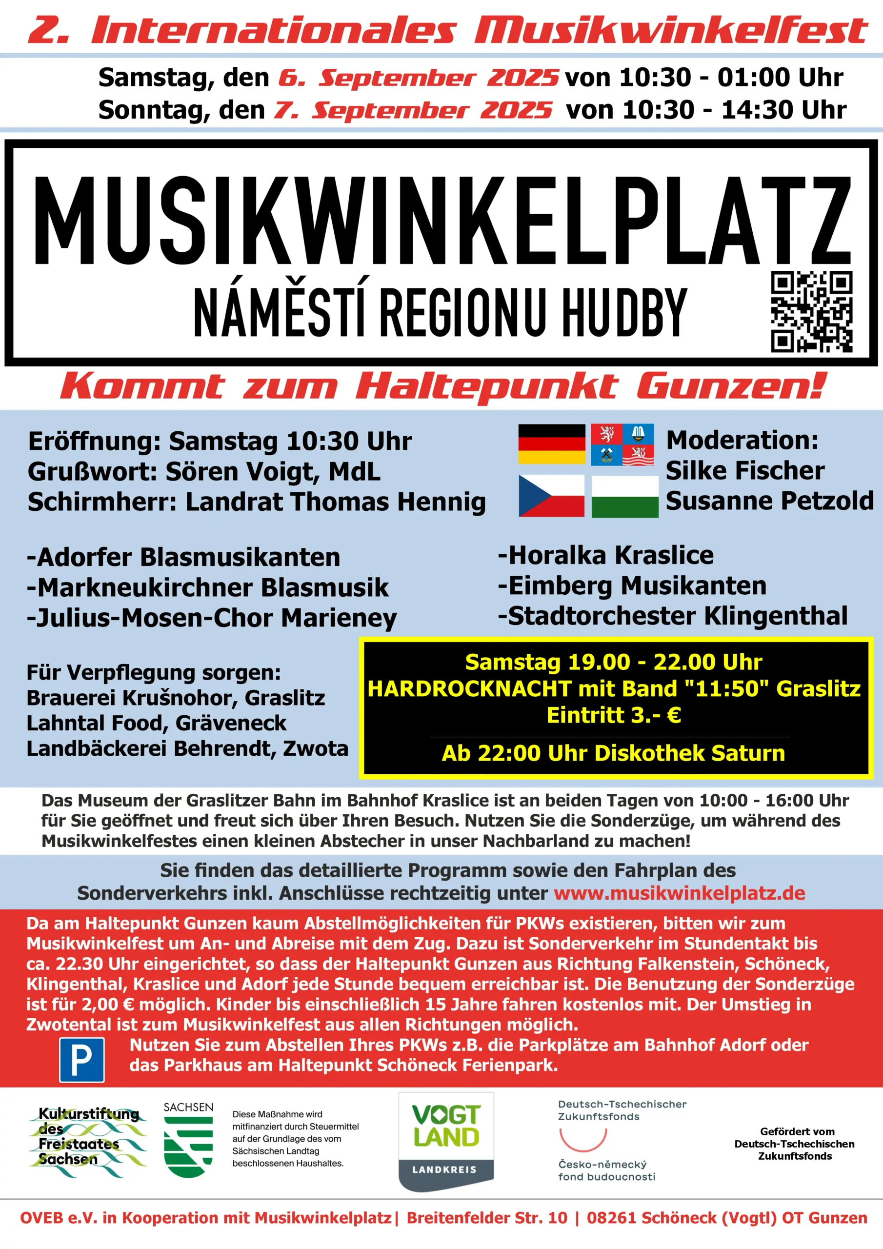 2. Internationales Musikwinkelfest am Musikwinkelplatz Gunzen 7. und 8. September 2025